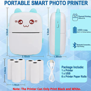 Mini Portable Thermal Printer Wireless Bluetooth Printer